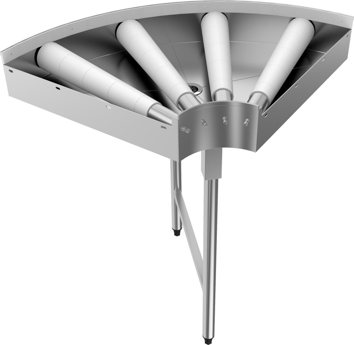 Table d'angle rouleaux conique