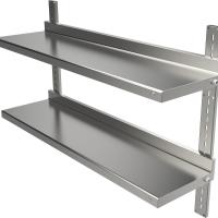 Etagère murale sur crémaillères avec LED 2 niv