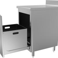 Meuble poubelle sur coulisses trappe fermée