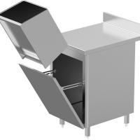 Meuble poubelle porte battante poubelle enlevée