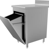 Meuble poubelle porte battante ouvert