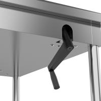 Table à hauteur variable hydraulique poignée rabattue